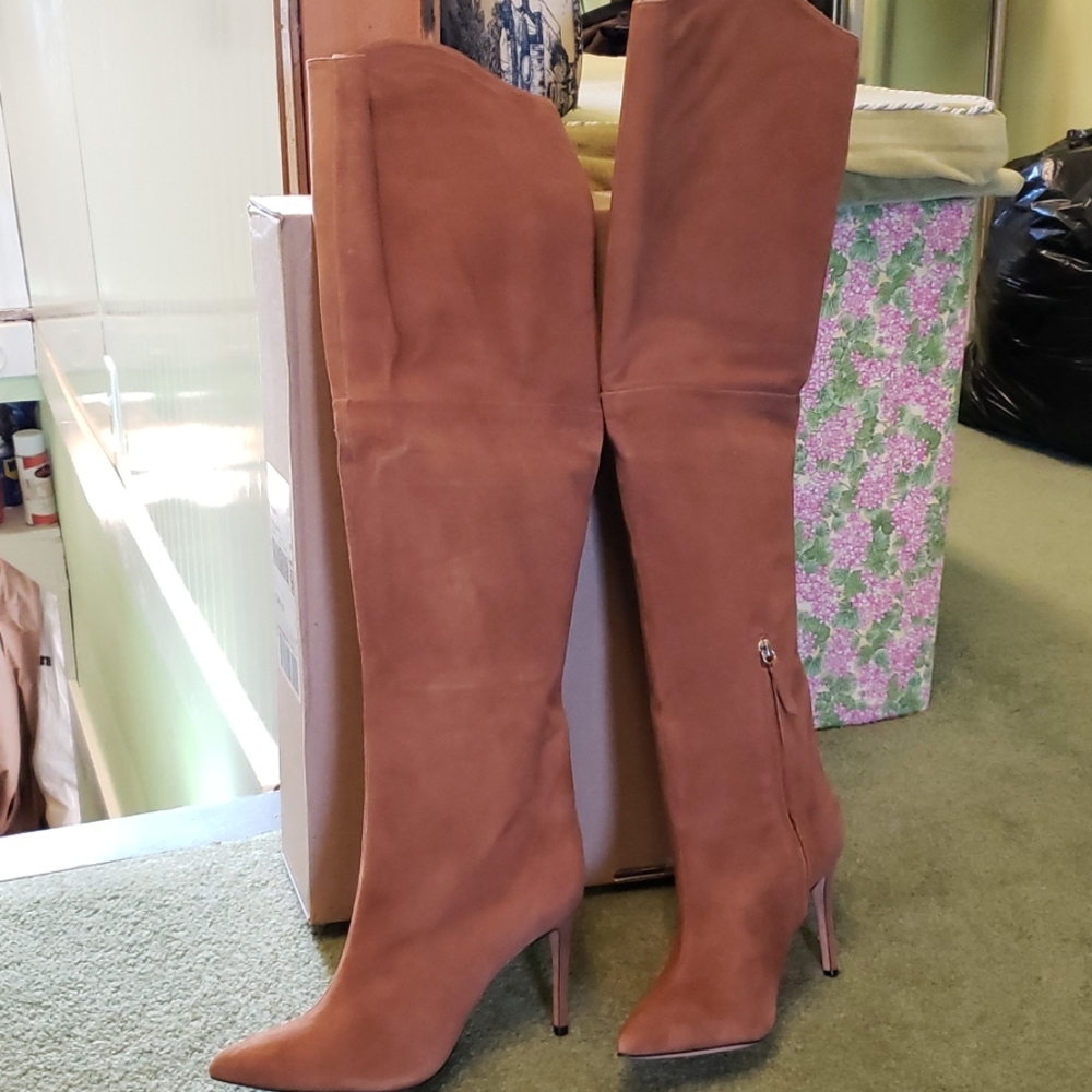 Schutz tan suede over the knee boots